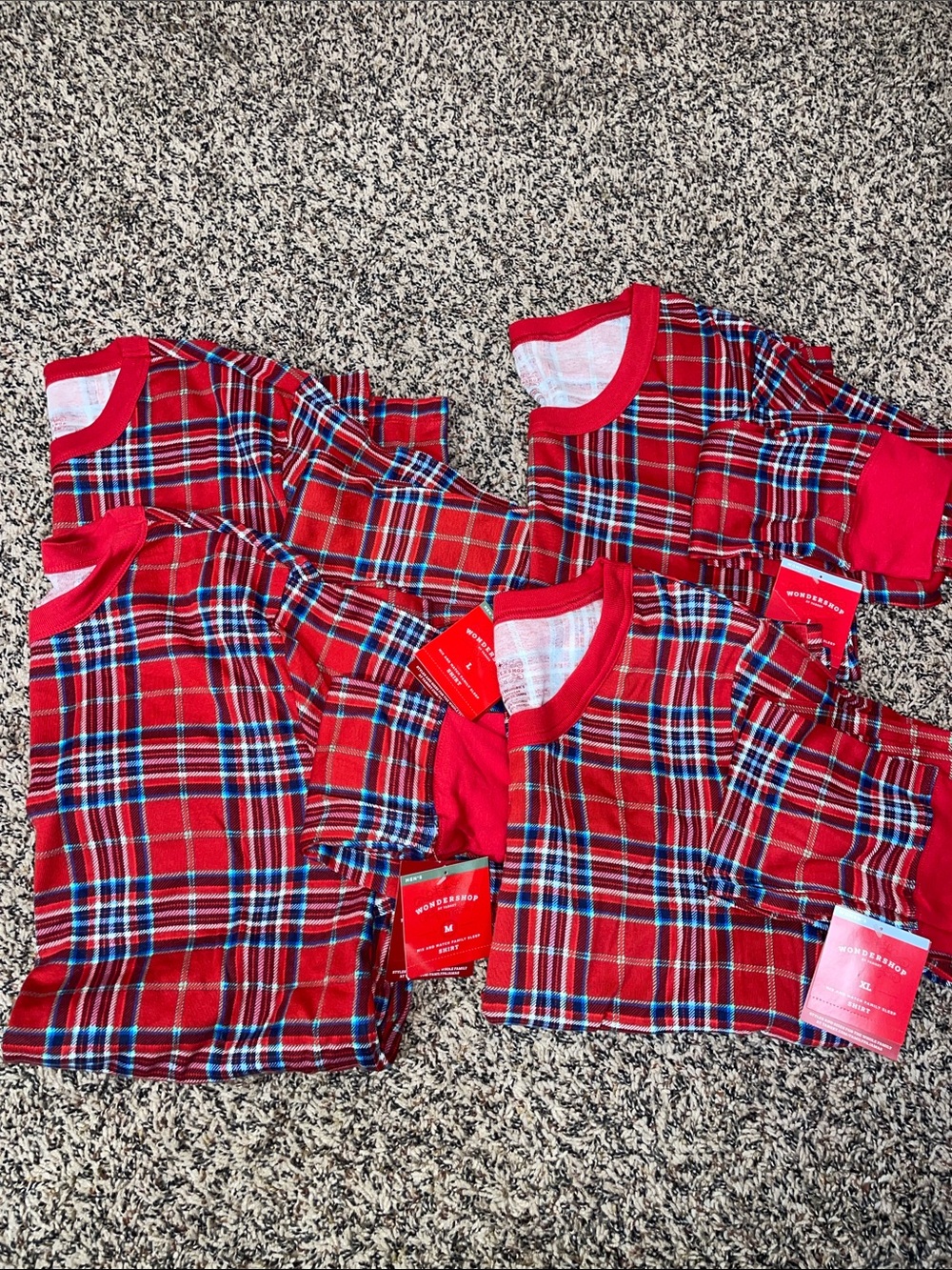 Red Plaid Adult Pajama Tops - Classic Holiday Sleepwear Mens/Womans NWT